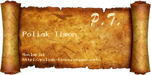 Poliak Timon névjegykártya